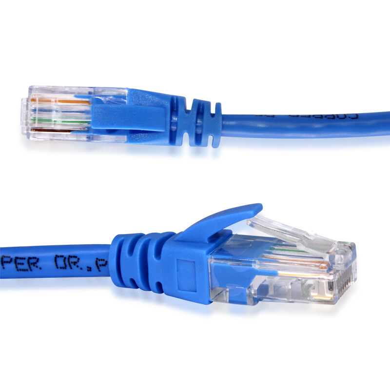 DELIPPO五类网线 纯铜百兆网络跳线 3米 高速宽带线网线 超5类电脑路由器彩色网线 蓝色 3米